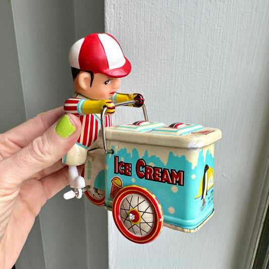 Vintage Ice Cream Man Tin Toy