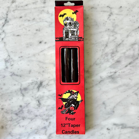 Vintage Black Halloween 12” Taper Candles