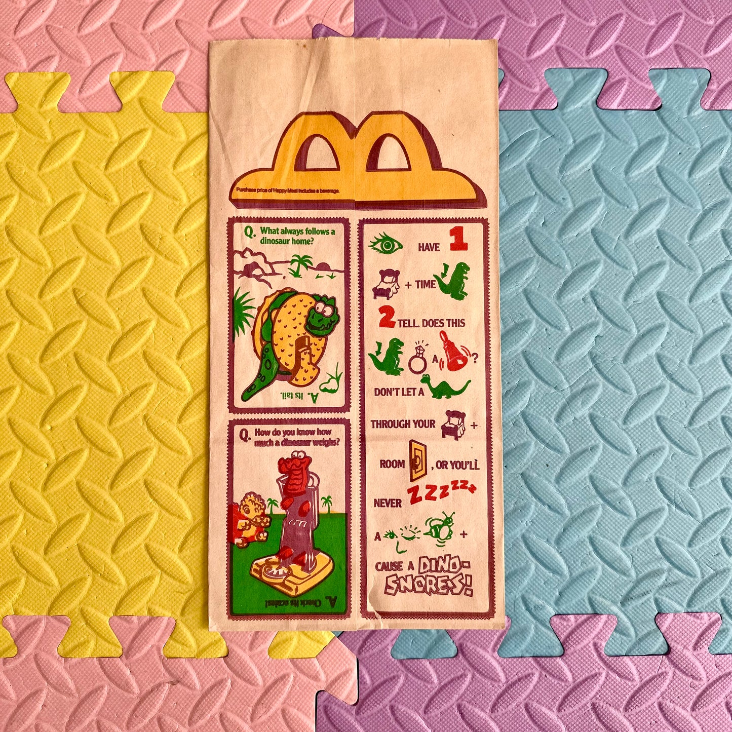 1991 McDino Changeables Happy Meal Bag