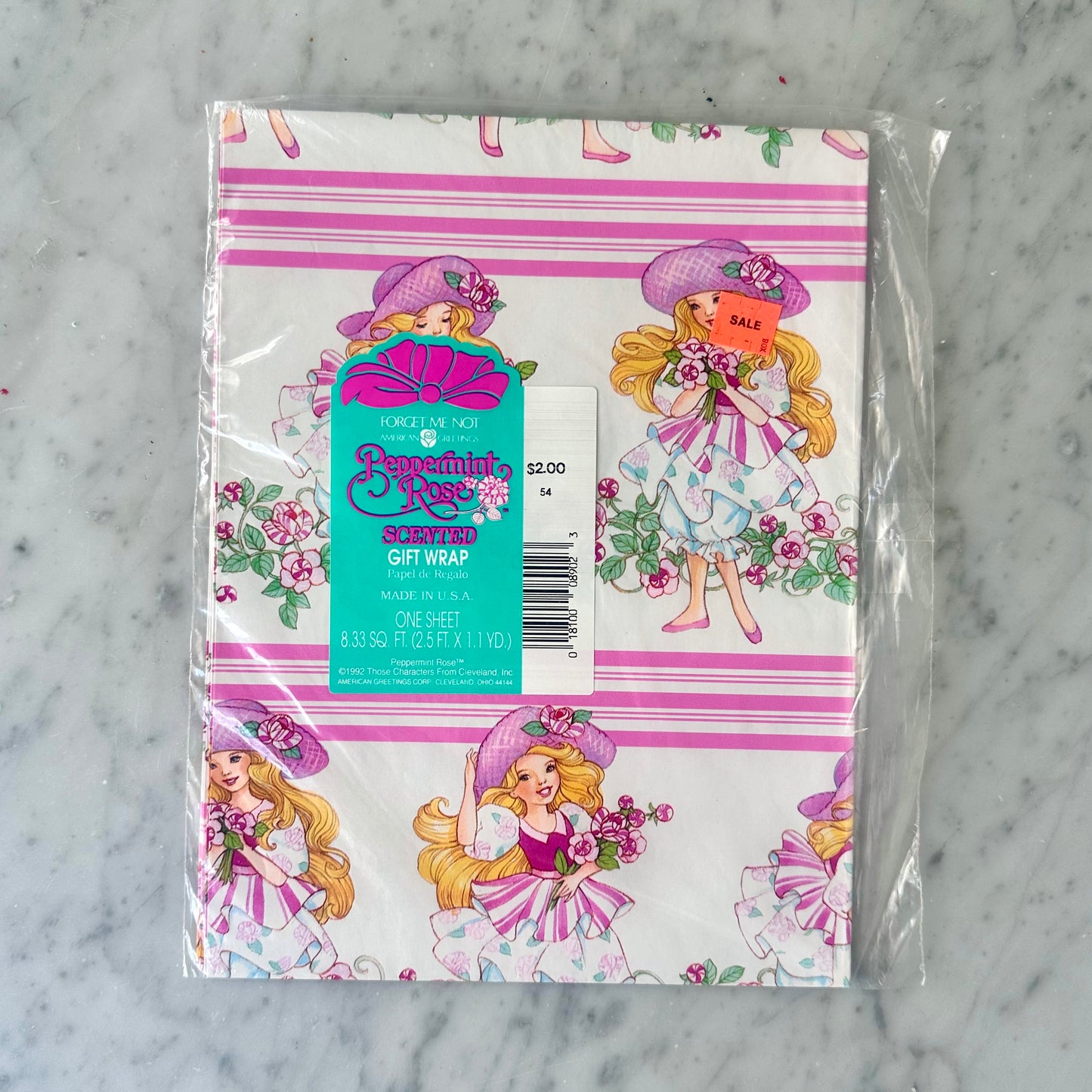 1992 Peppermint Rose Scented Gift Wrap