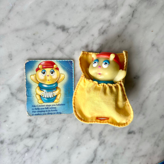 1985 Glo Cricket Figure with Sleeping Bag and Character Card
