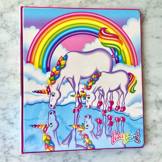 Lisa Frank Markie 3 Ring Binder with Folder