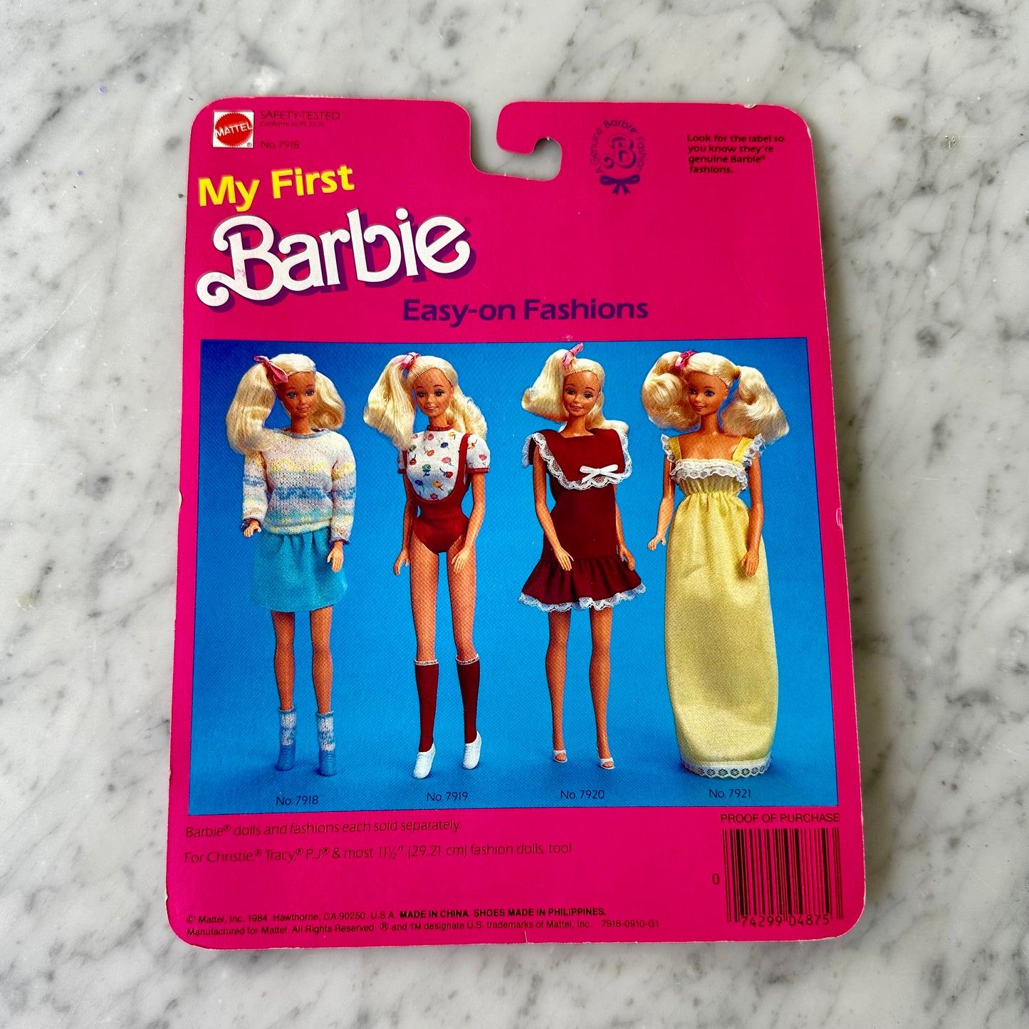 1984 "My First Barbie" Easy-on Fashions