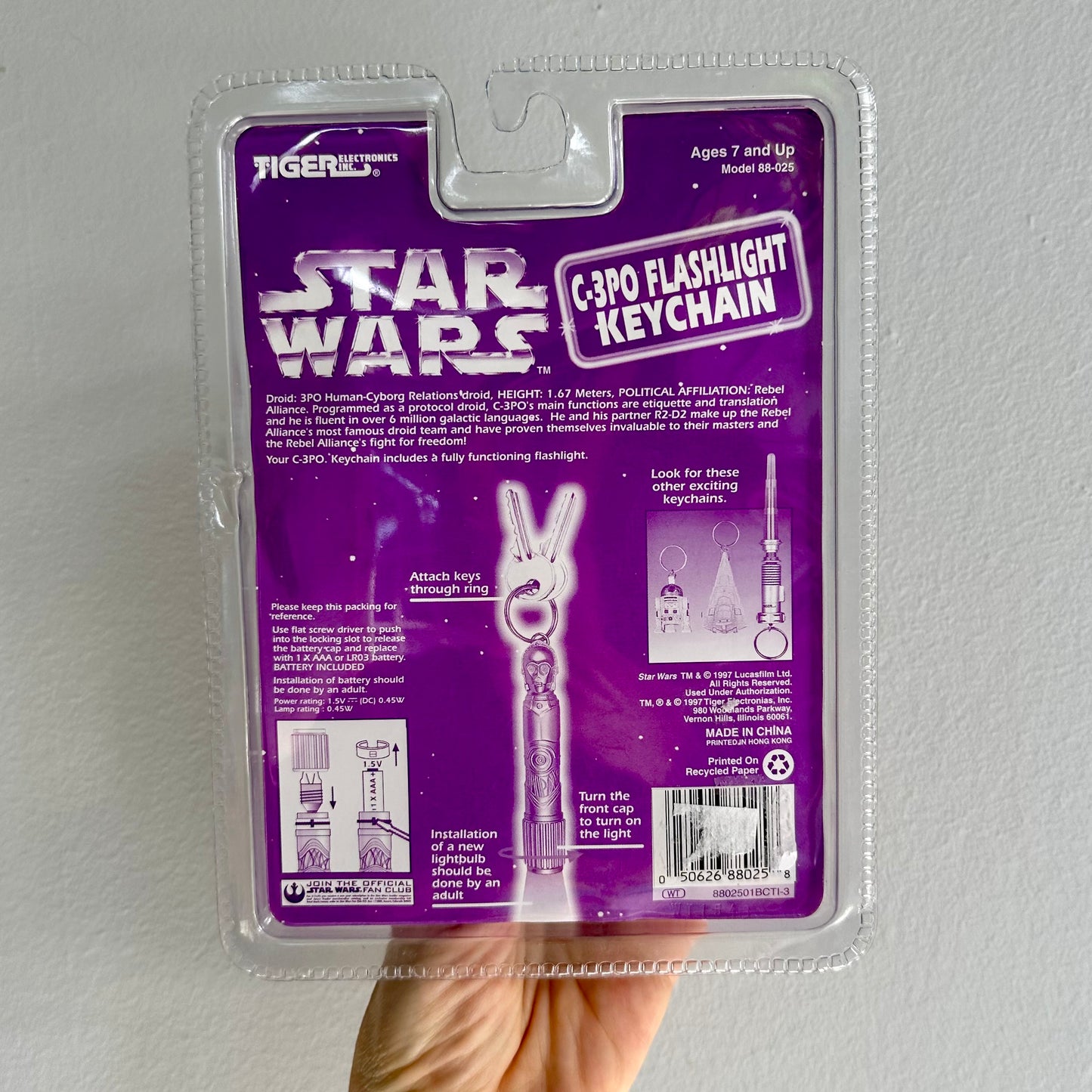 1997 Star Wars C-3P0 Flashlight Keychain