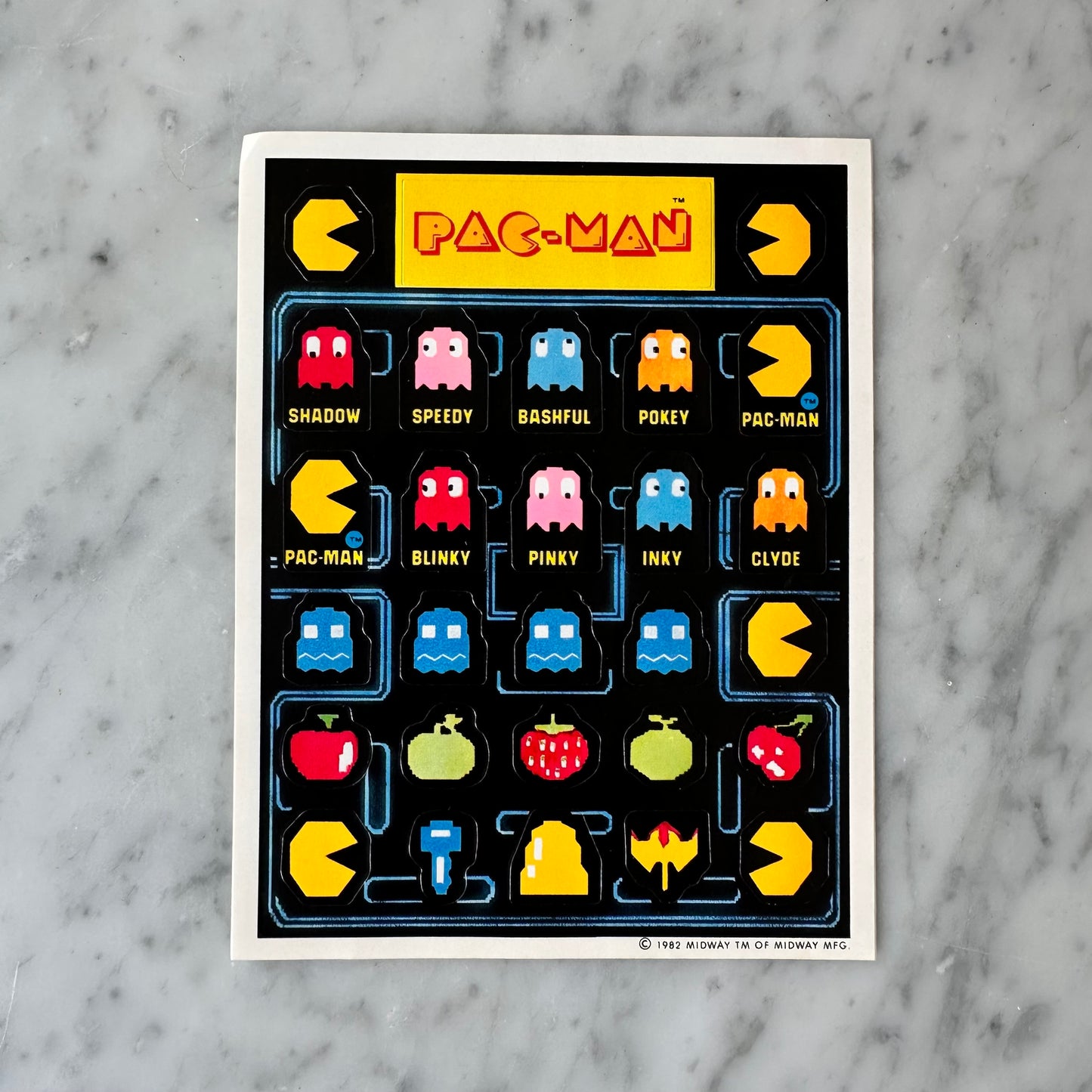 1982 PAC-MAN Sticker Sheet