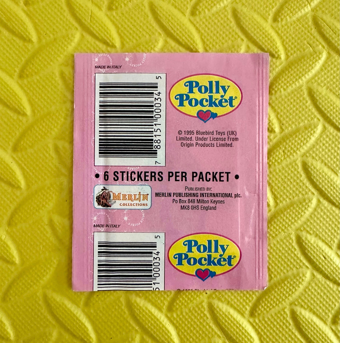 1995 Polly Pocket Merlin Sticker Pack