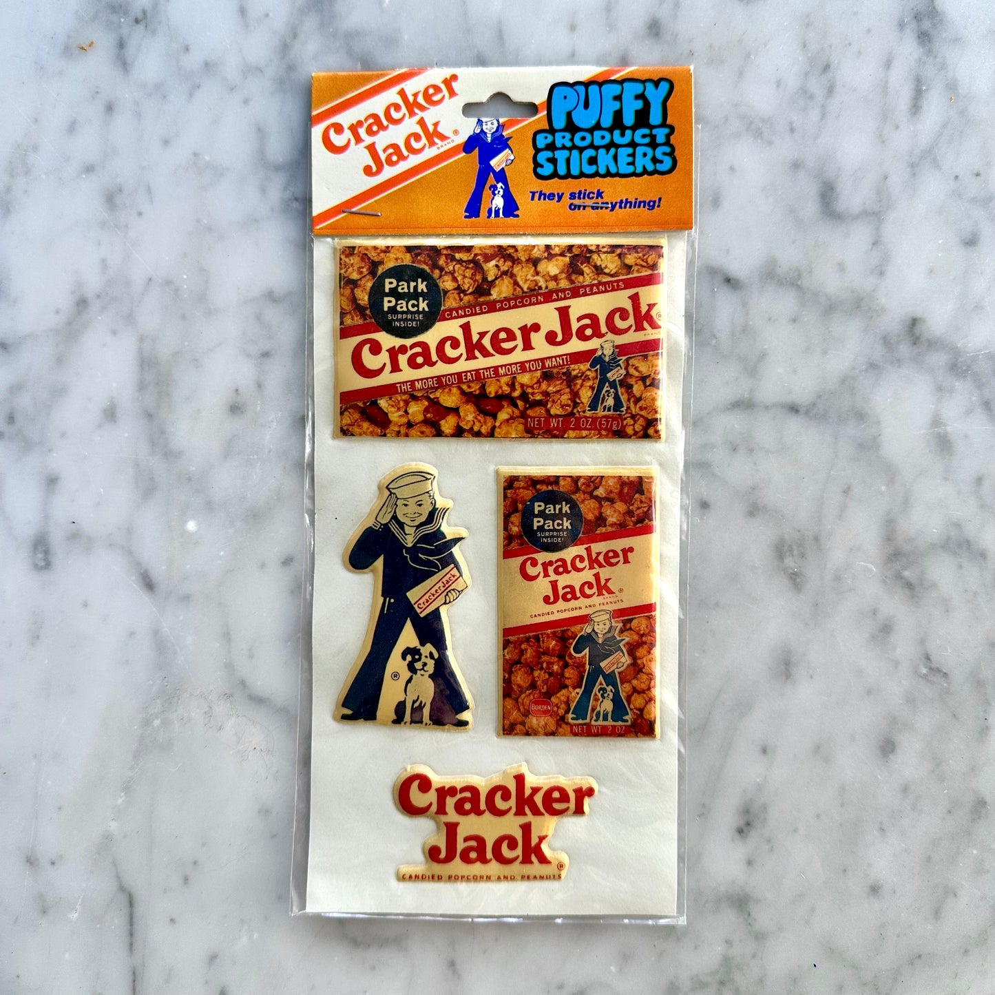 Vintage Cracker Jack Puffy Stickers
