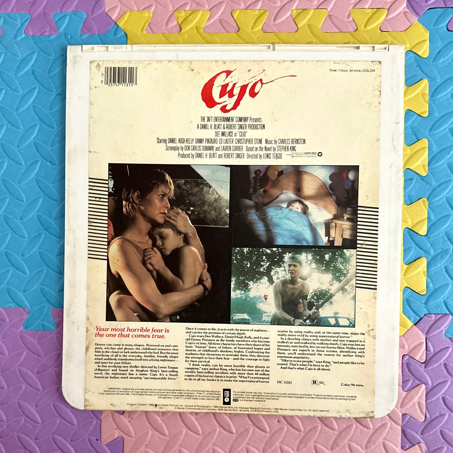 1983 Stephen King Cujo CED VideoDisc