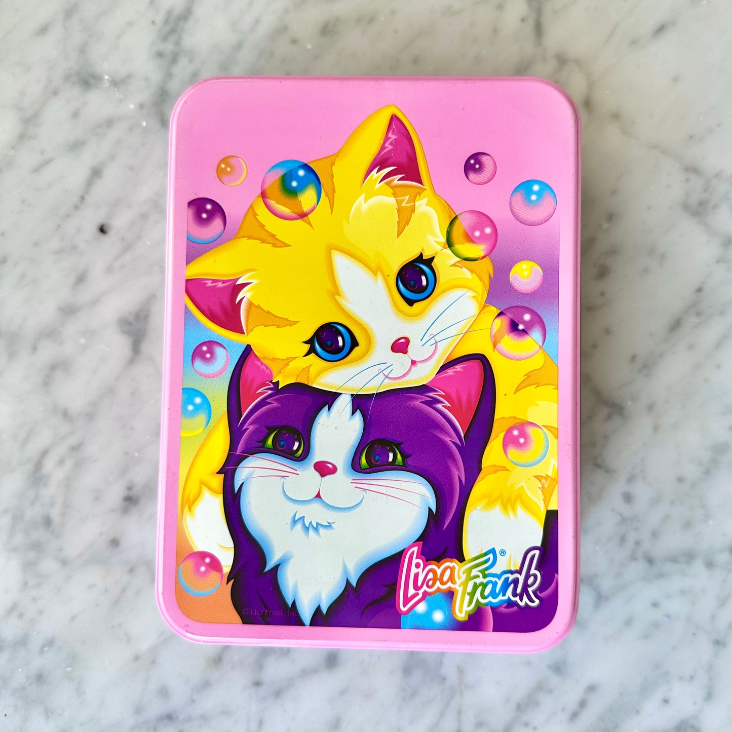 1990’s Lisa Frank Bubble Kittens Tin