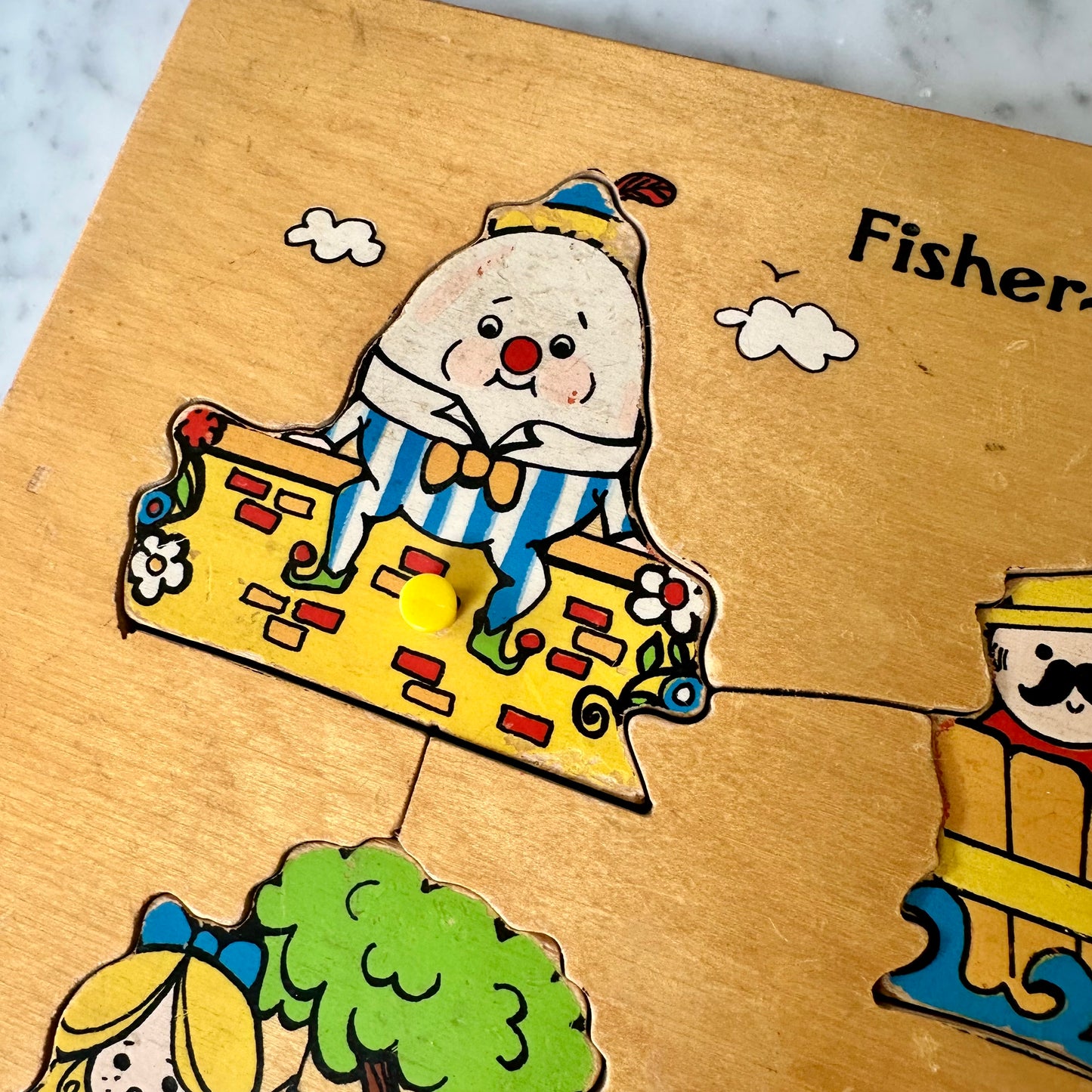 1971 Fisher Price Nursery Rhymes 6 pc Wooden Puzzle