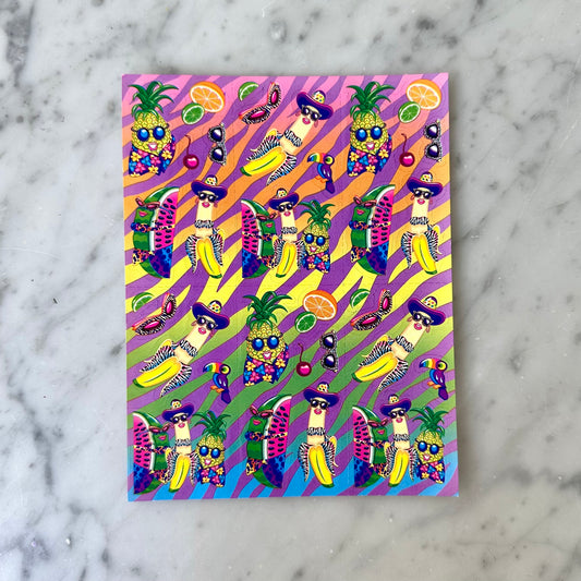 1990’s Lisa Frank Banana Sticker Sheet