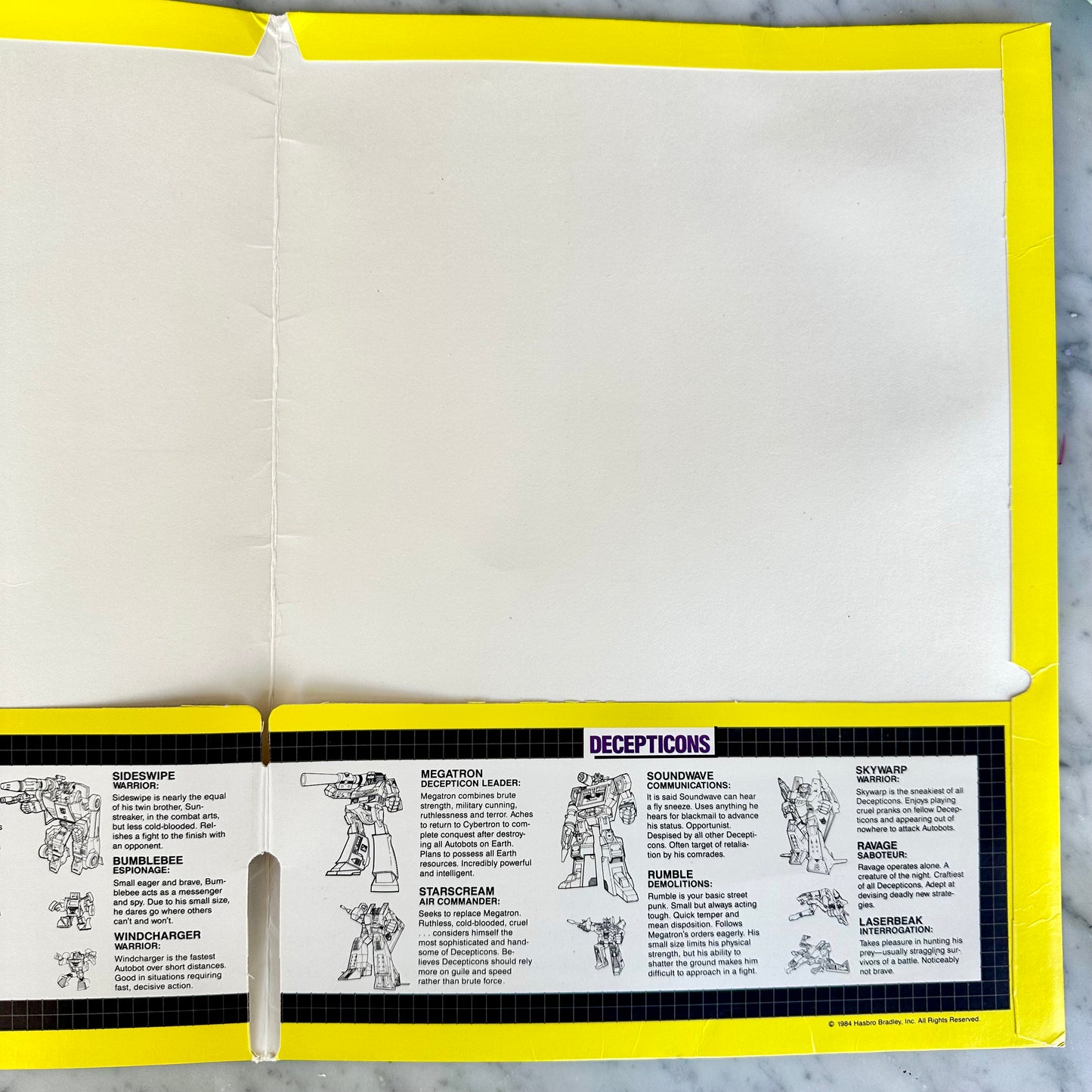 1984 Mead Transformers Folder