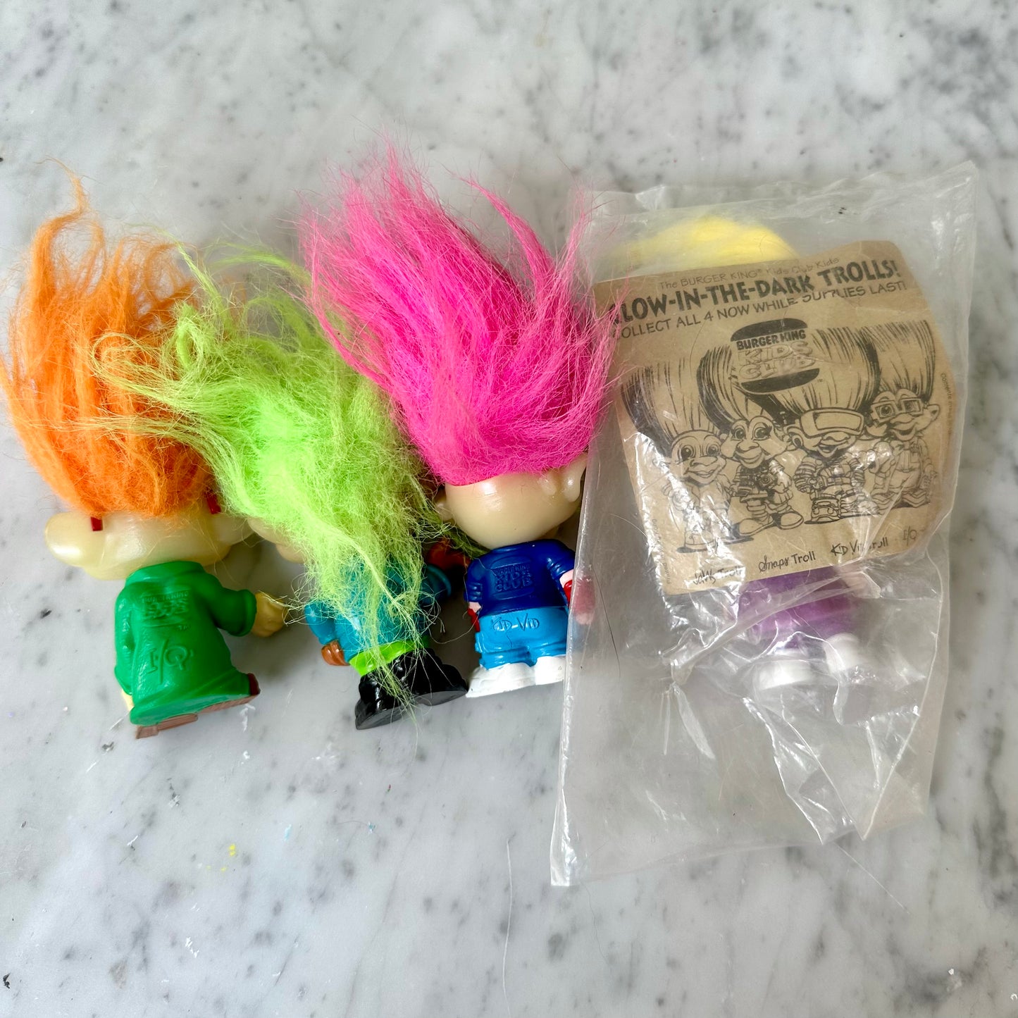 1993 BK Glow In the Dark Troll Dolls -Complete Set