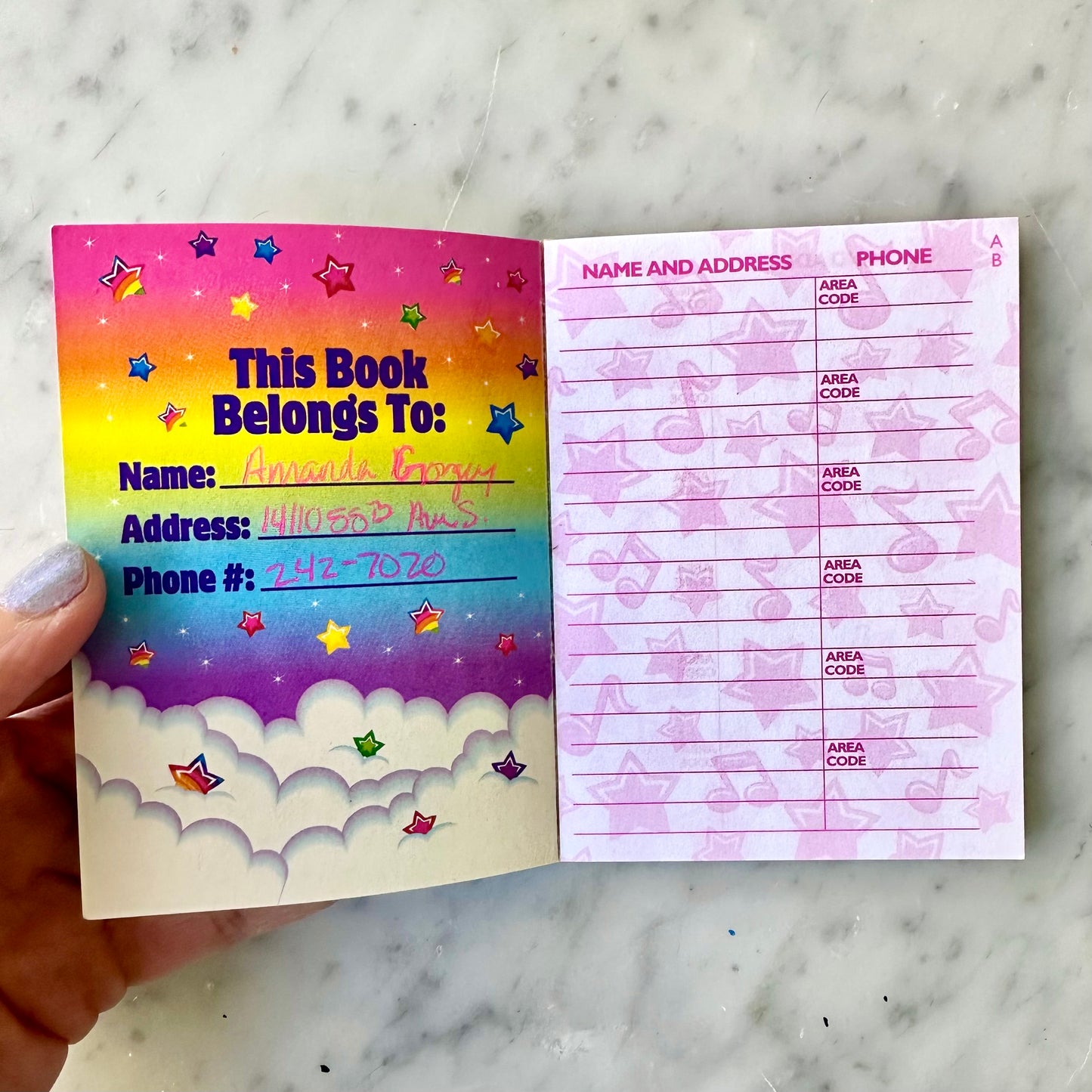 90’s Lisa Frank Violet & Velvet Mini Address Book