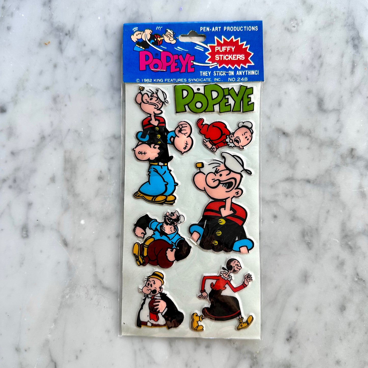Vintage Popeye Puffy Stickers