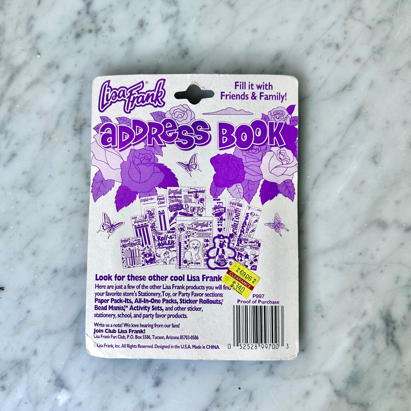 1990’s Lisa Frank Roary Address Book