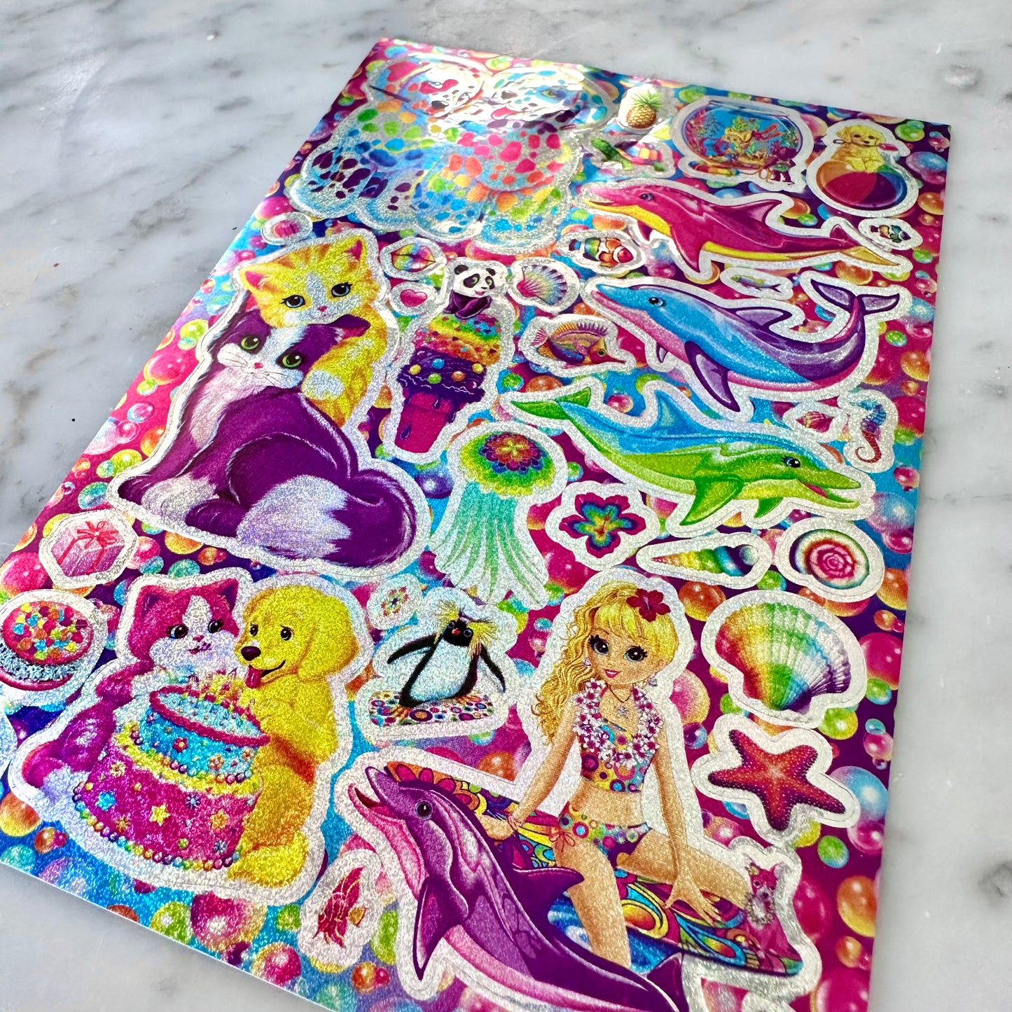 Vintage Lisa Frank Glitter Sticker Sheet