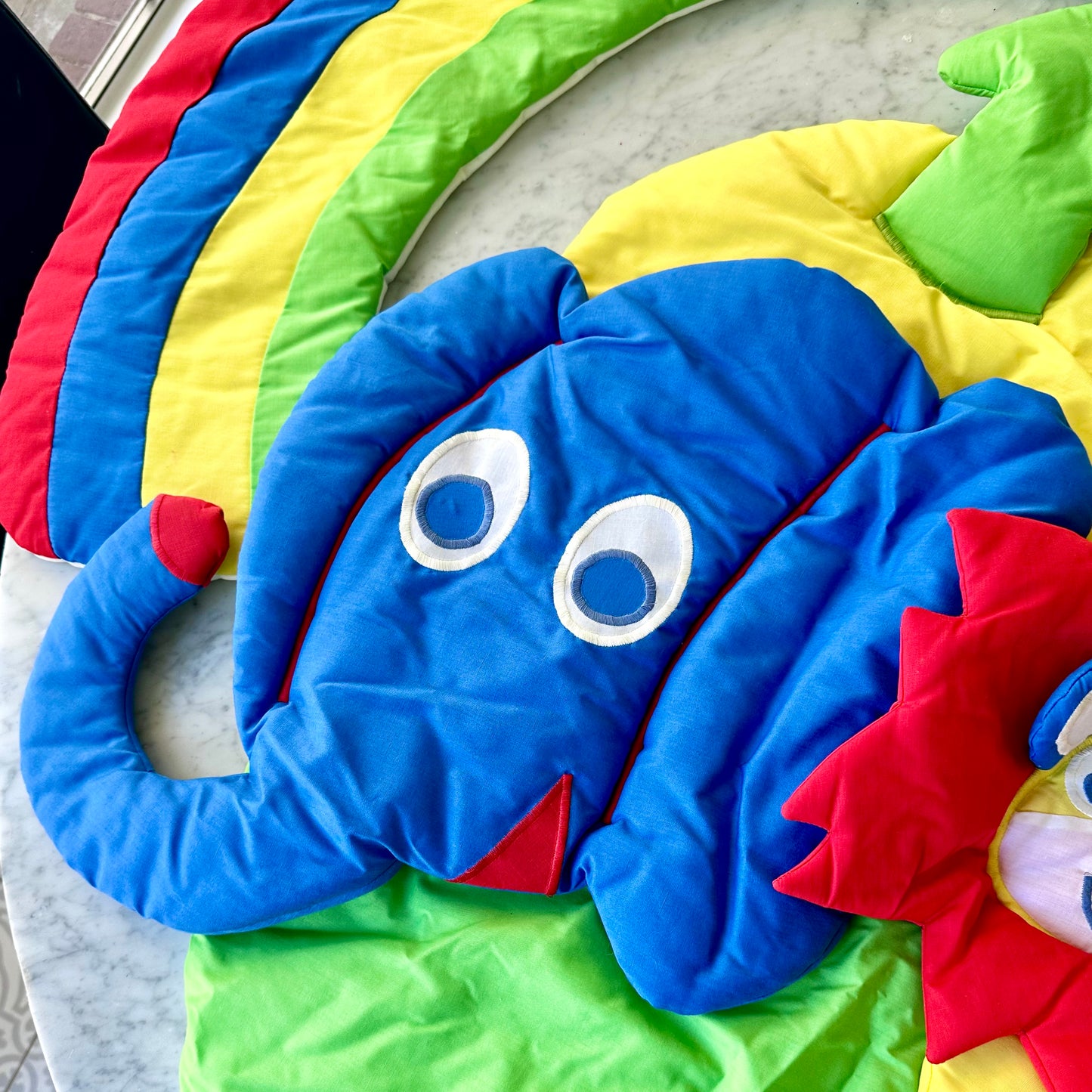 80’s Rainbow and Animal Nursery Plush Wall Hanging