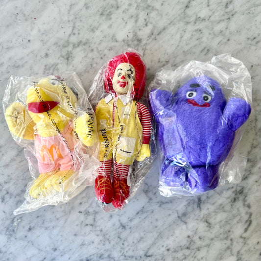1984 Birdie, Ronald, & Grimace Plush Set