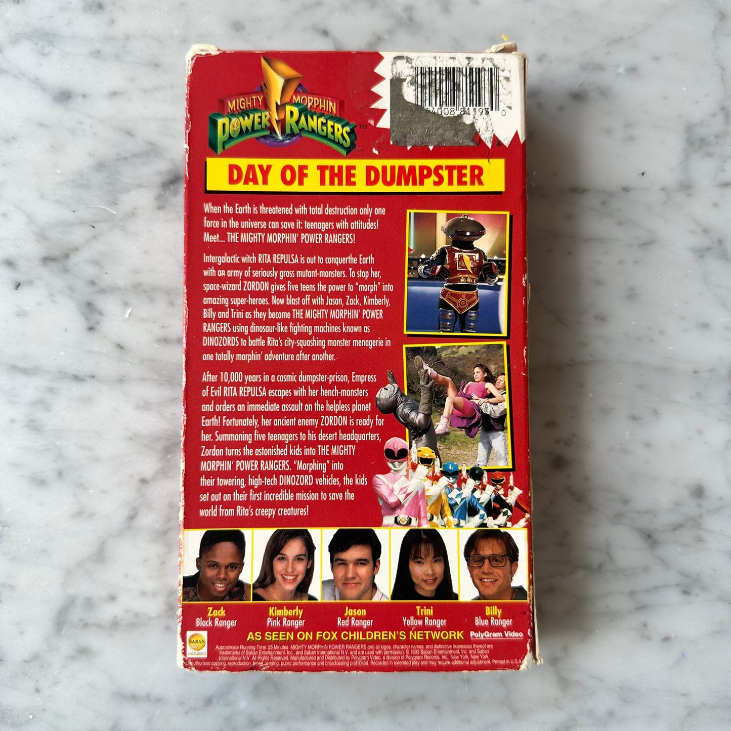 1993 The Power Rangers “Day of the Dumpster” VHS