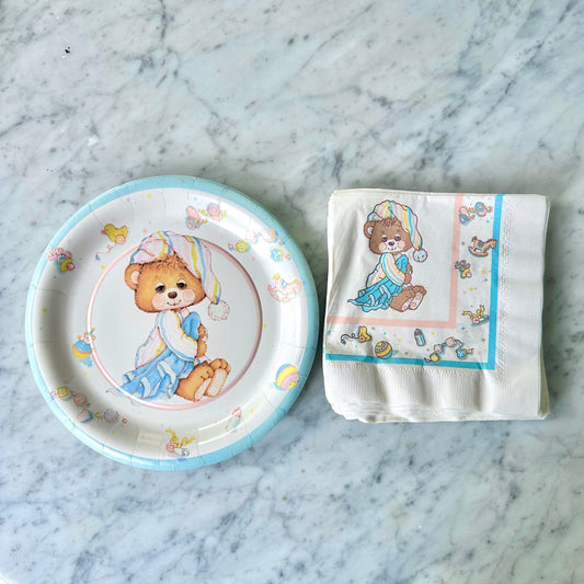 1985 Teddy Beddy Bear Plates and Napkins