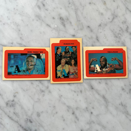 1983 Topps A-Team Trading Cards Stickers-Set of 3