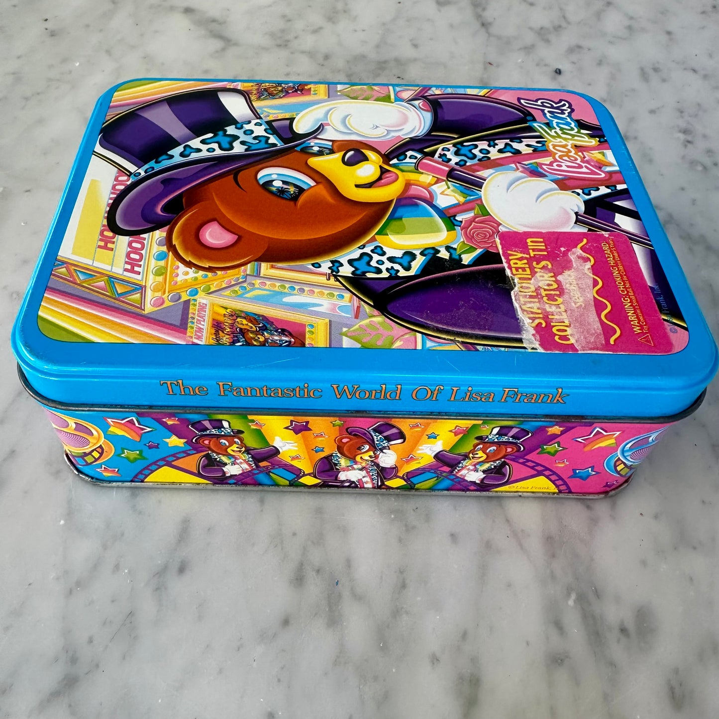 90’s Lisa Frank Hollywood Bear Tin