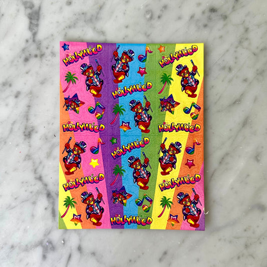 1990’s Lisa Frank Hollywood Bear Sticker Sheet