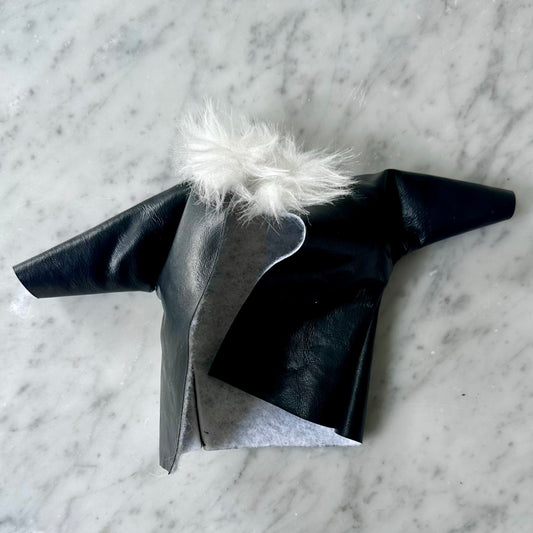 Vintage Barbie Faux Fur and Leather Coat