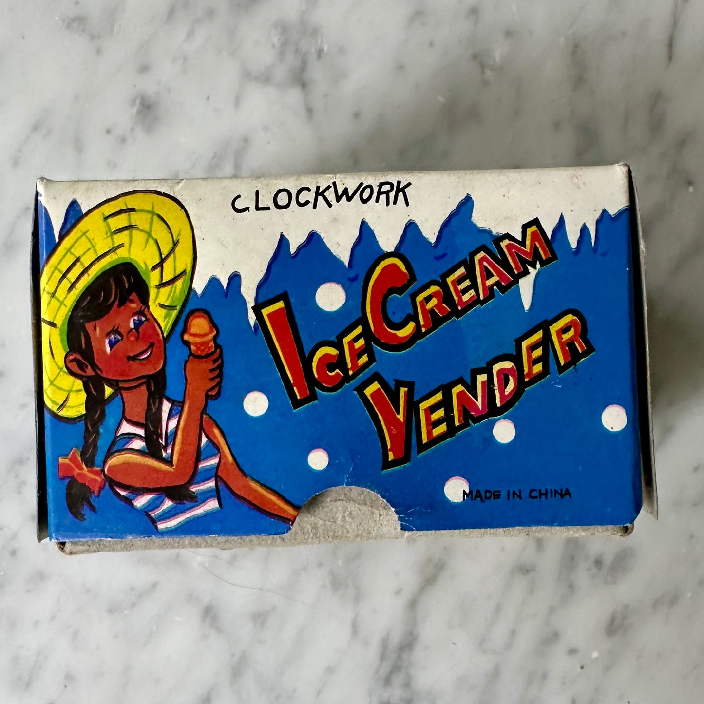 Vintage Ice Cream Man Tin Toy