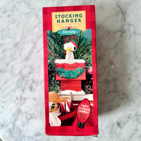Vintage Hallmark Snoopy Light Up Stocking Hanger