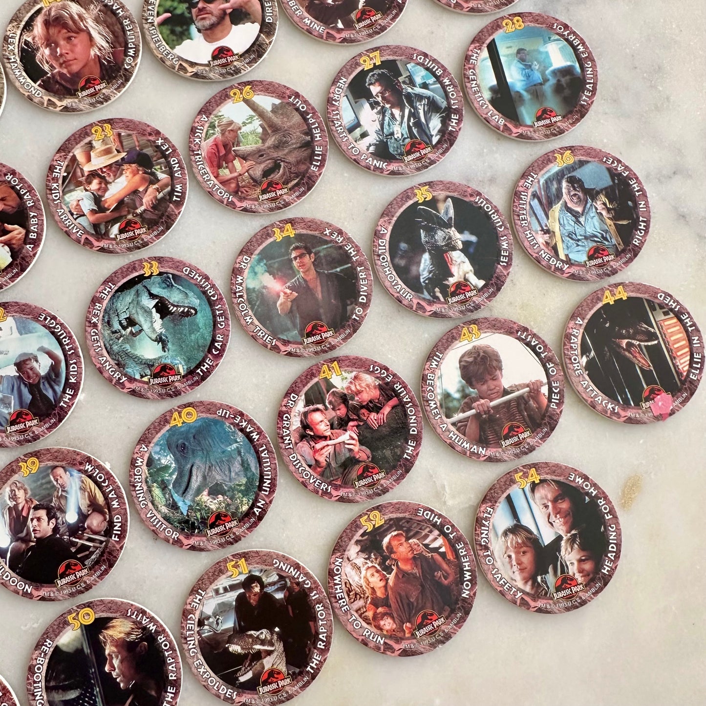 1993 Skybox Jurassic Park POGS
