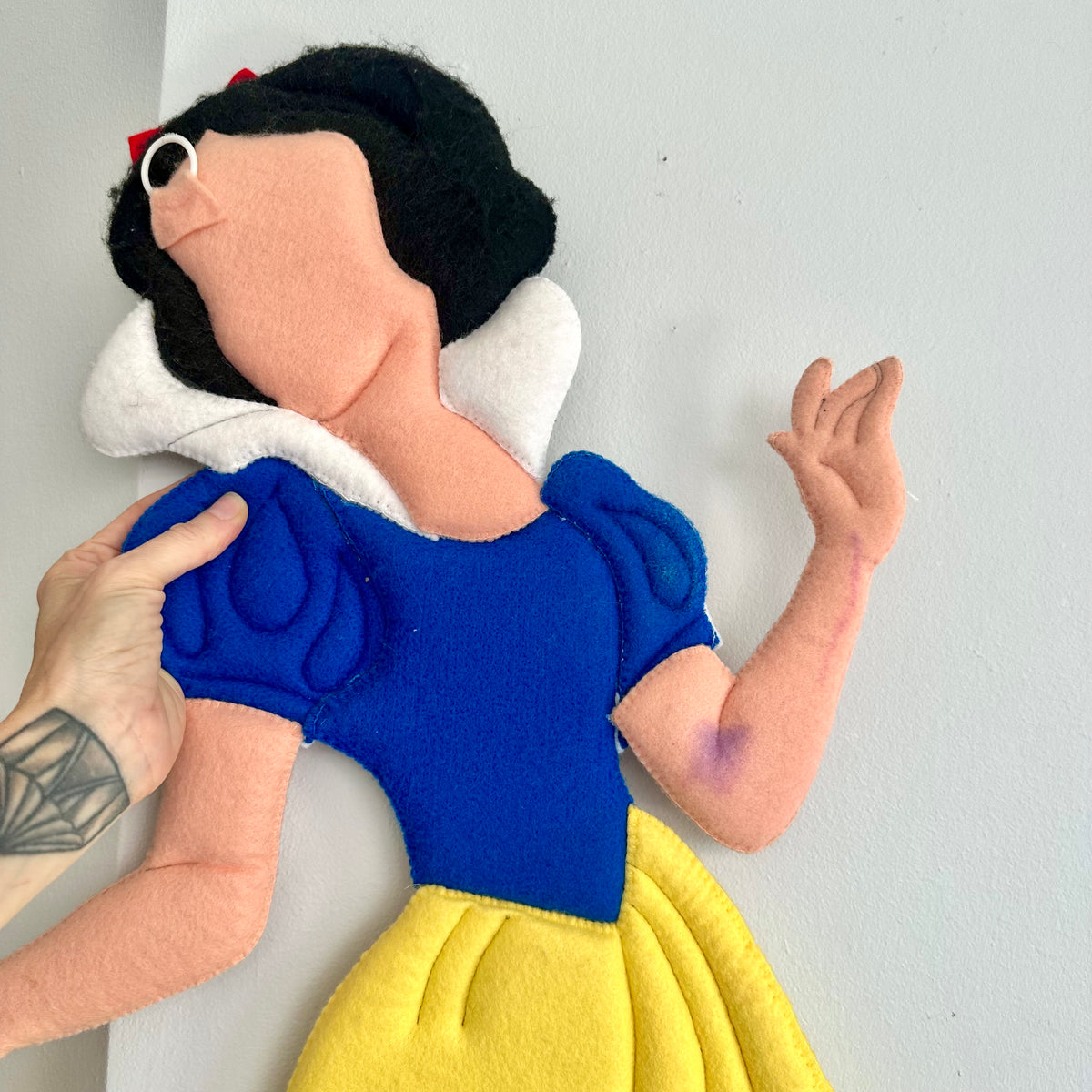 Vintage Snow White Felt Wall Hanging