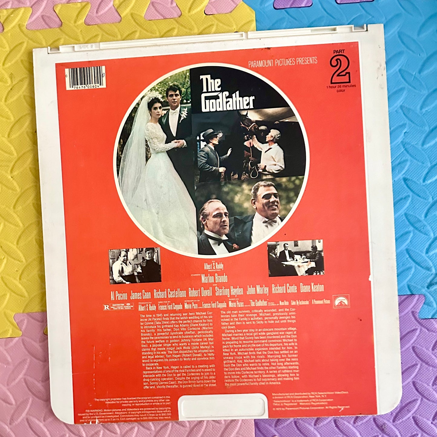 The Godfather 2 Disc Set RCA SelectaVision Video Discs