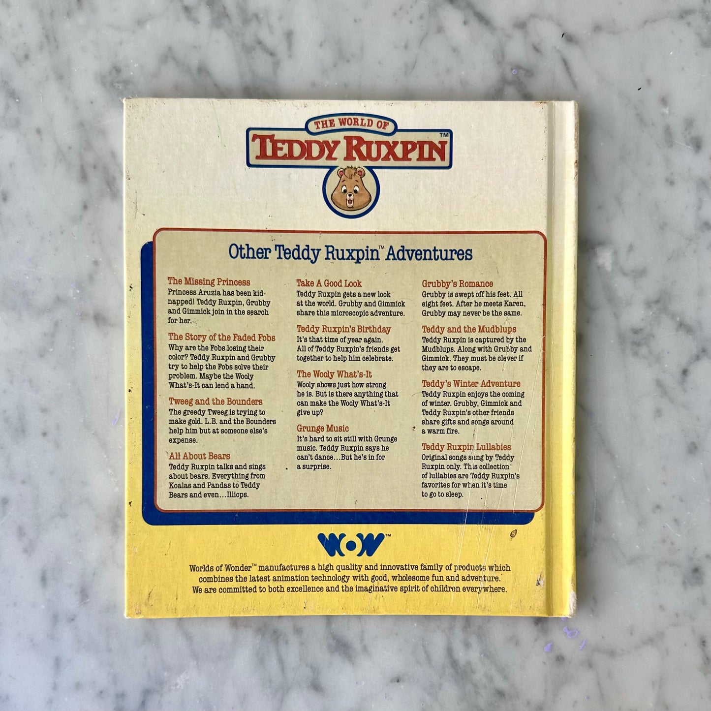 Vintage The World of Teddy Ruxpin “Grunge Music” Hardback Book