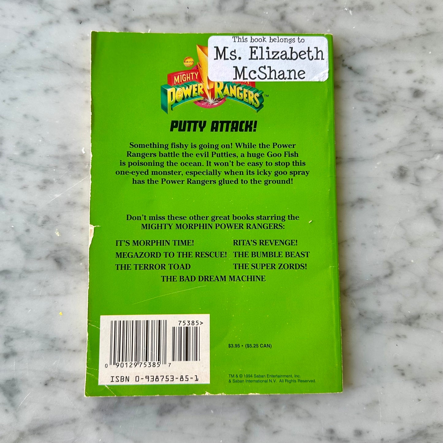 1994 Mighty Morphin Power Rangers “Putty Attack” Book