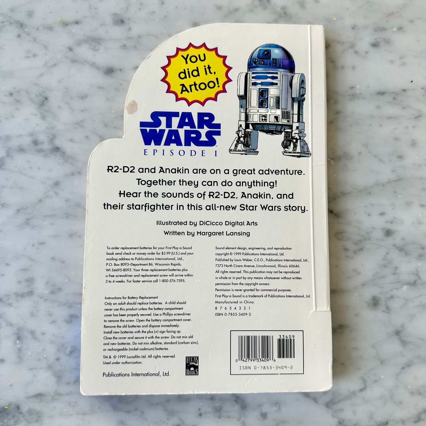 1999 Star Wars R2-D2 Play-a-Sound Book