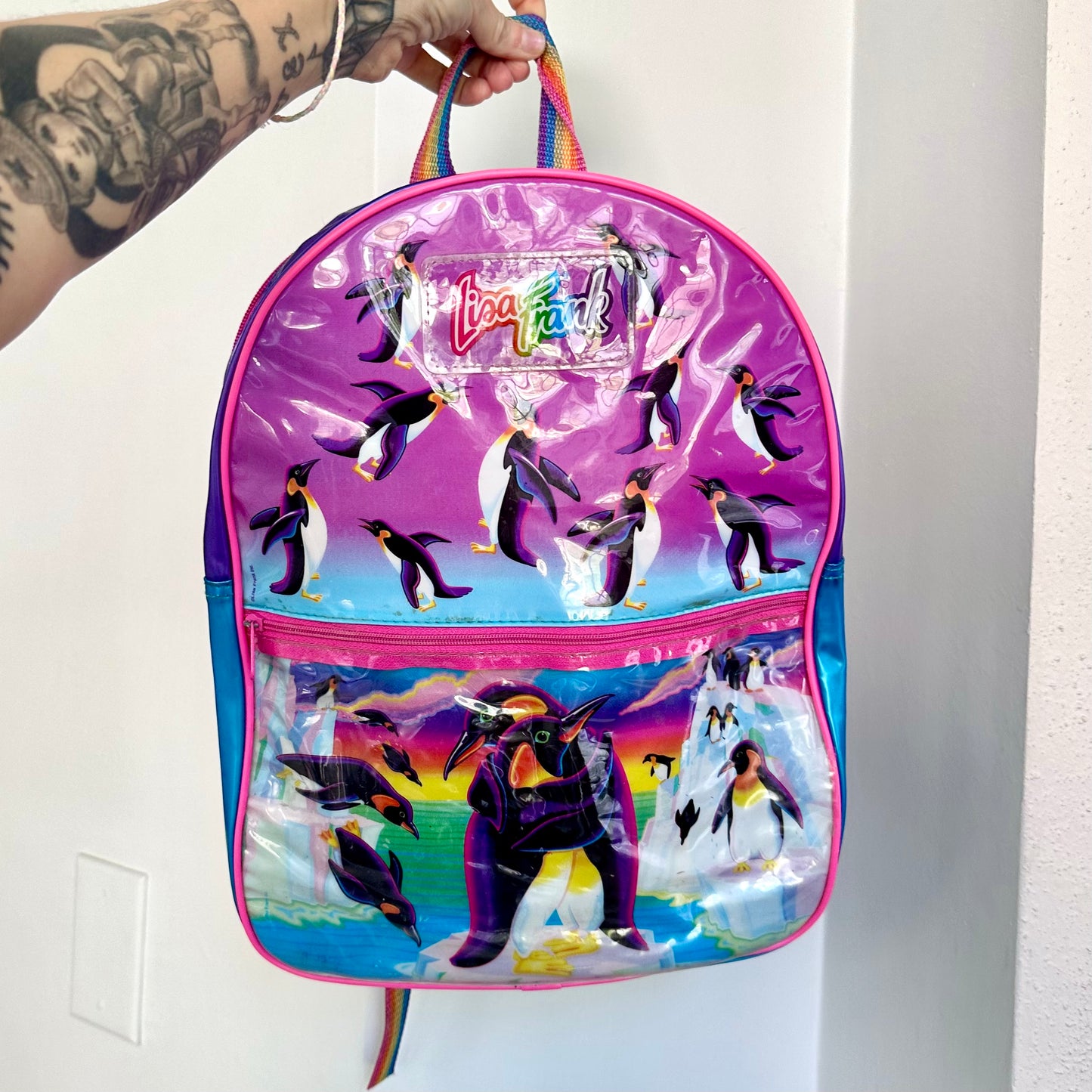 1990’s Lisa Frank Hugging Penguins Backpack