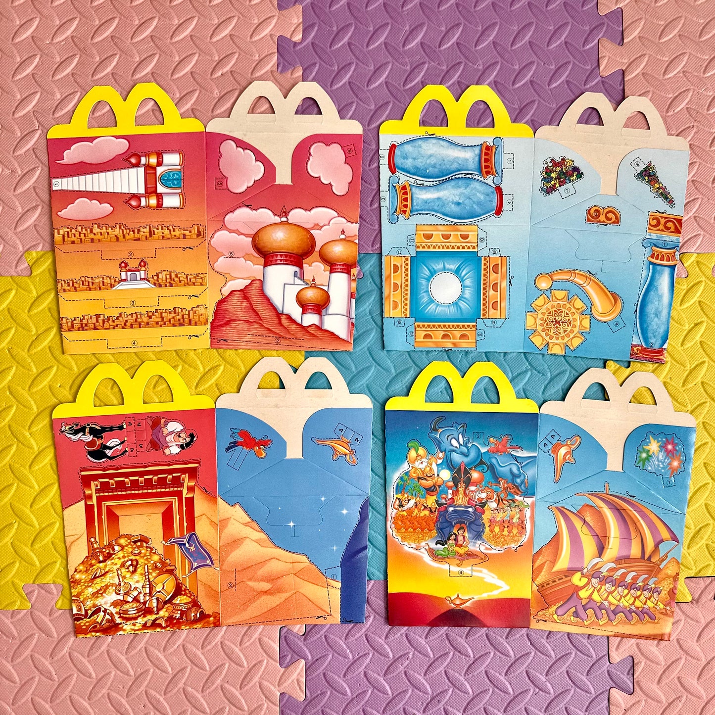 1993 Disney Aladdin McDonald’s Happy Meal Set of 4 Boxes