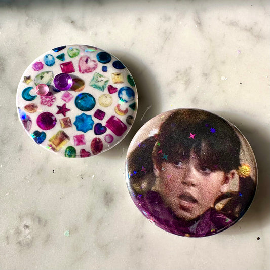 Punky Brewster and Gems Holographic Button Set