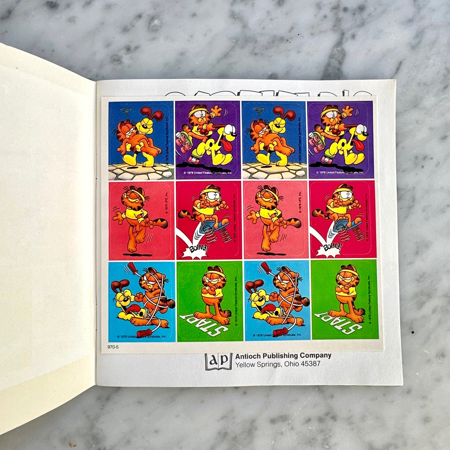 1989 Garfield “Great Race” Book with Stickers