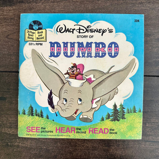 Vintage Walt Disney’s “The Story of Dumbo” Book and Record