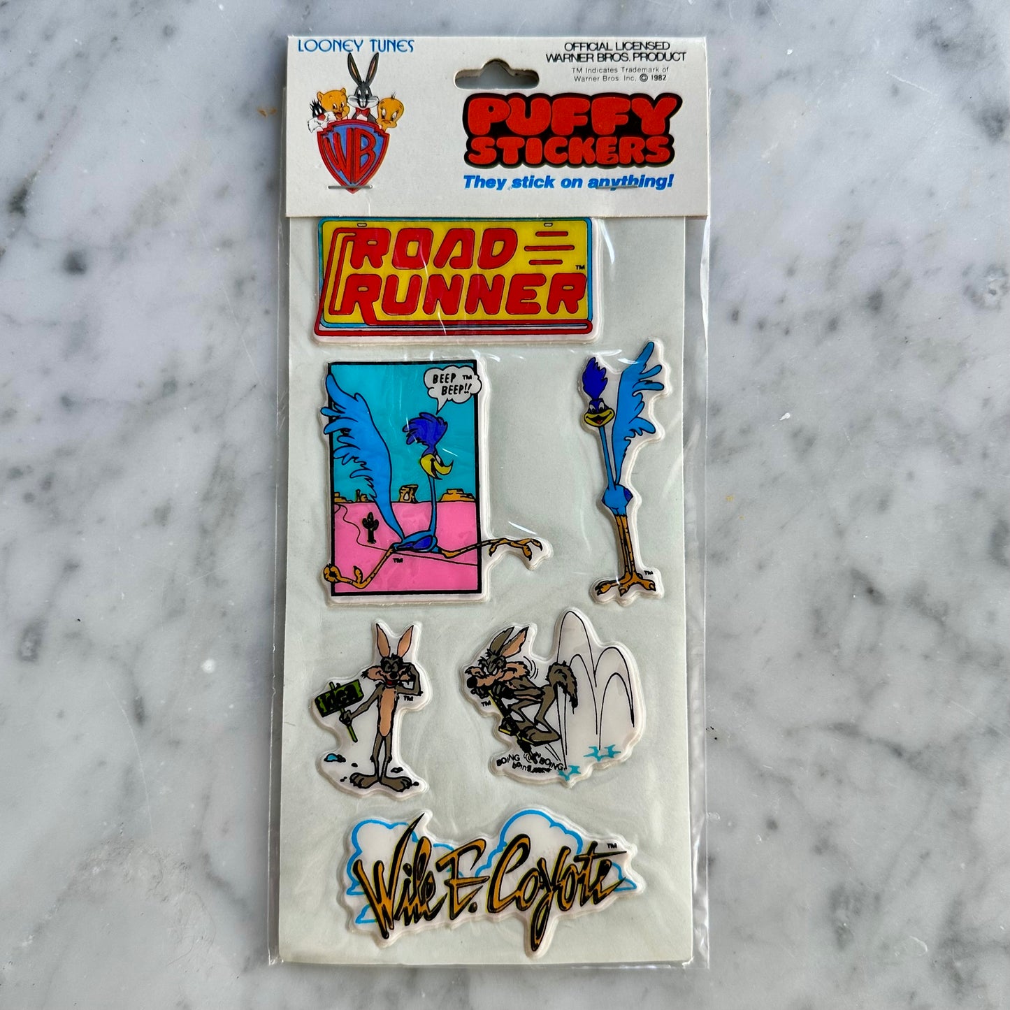 Vintage Road Runner Puffy Stickers