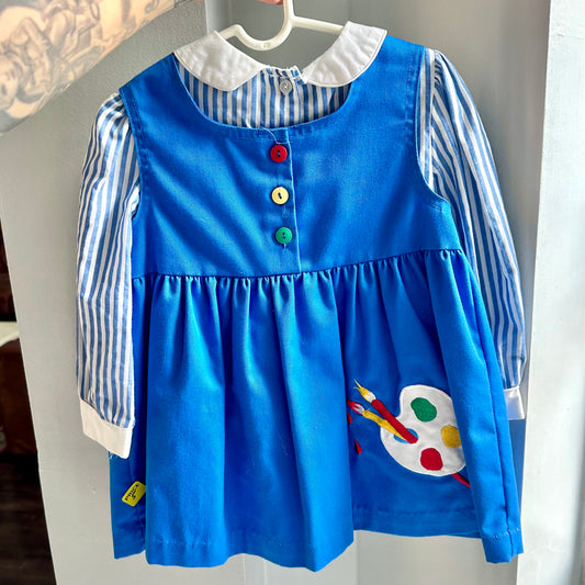 1980’s Little Bitty Artist Jumper with Peter Pan Collar 4T