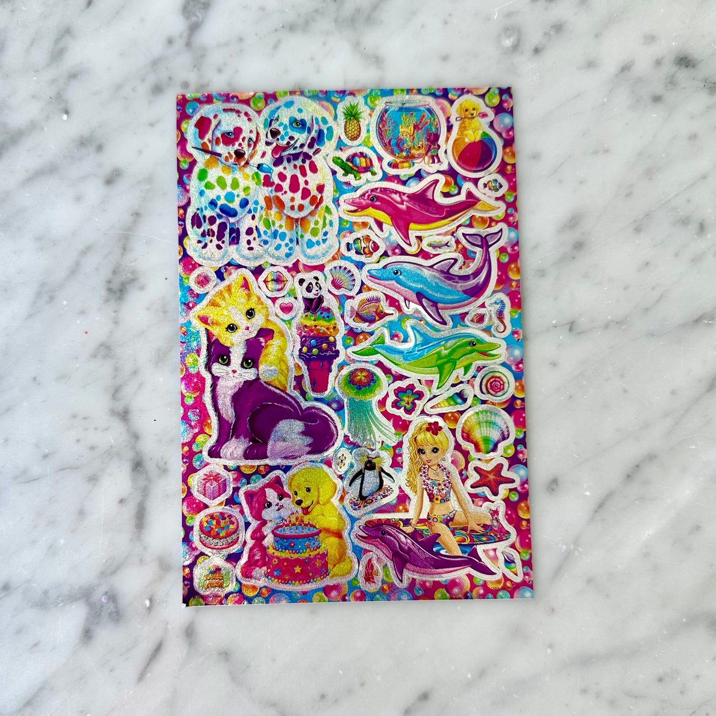 Vintage Lisa Frank Glitter Sticker Sheet