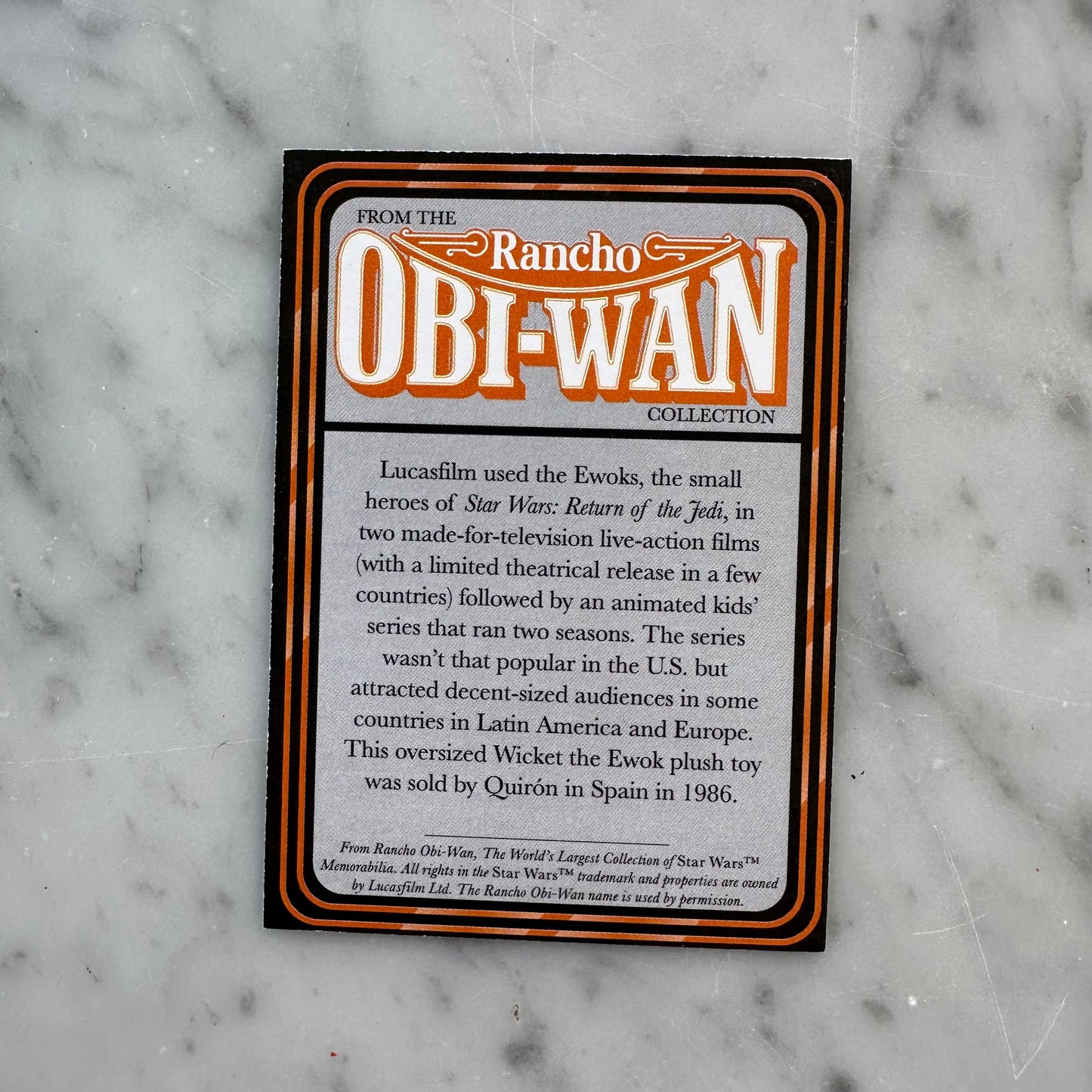 Little Debbie Rancho Obi Wan Wicket Trading Card