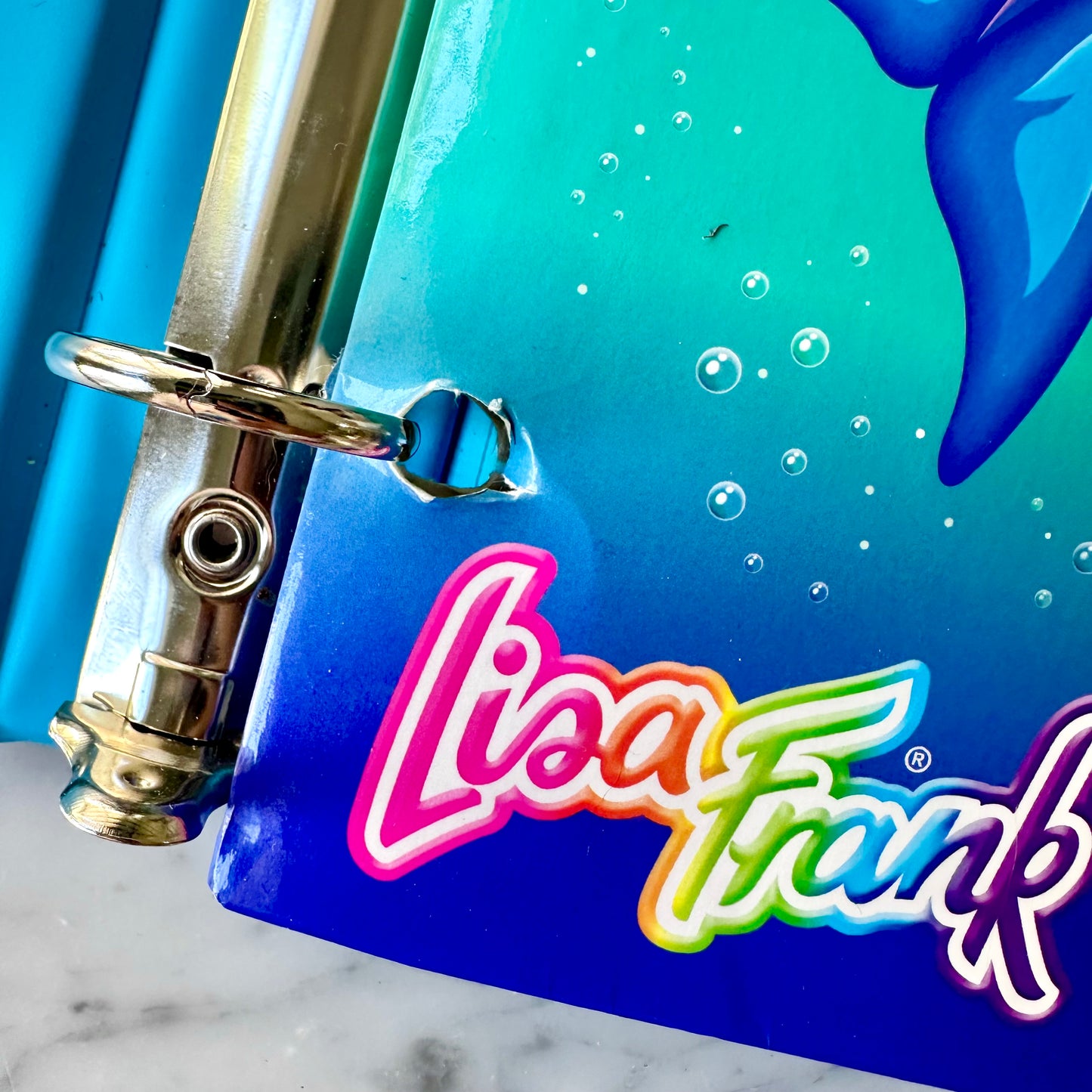 Lisa Frank Markie 3 Ring Binder with Folder