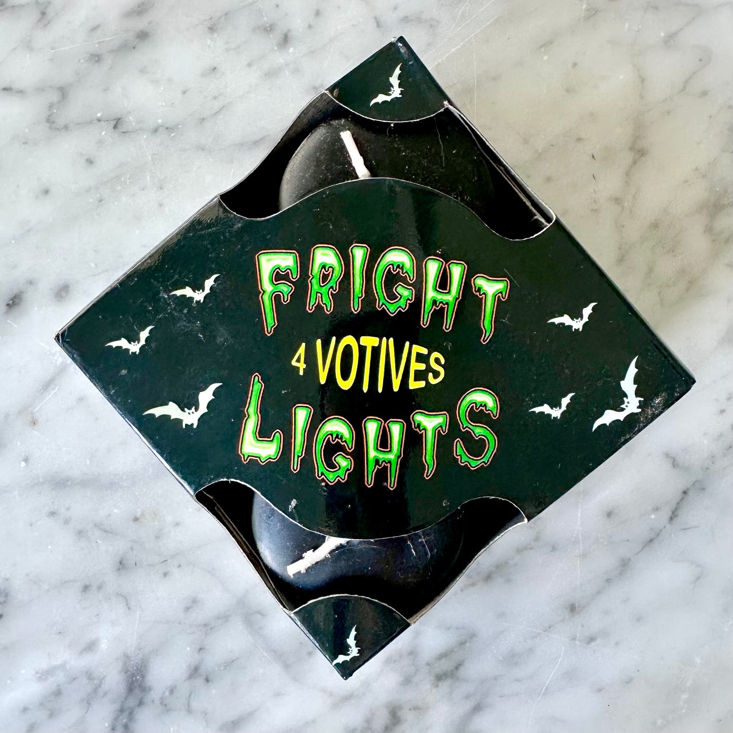 Vintage Fright Light Black Votives, Set of 4