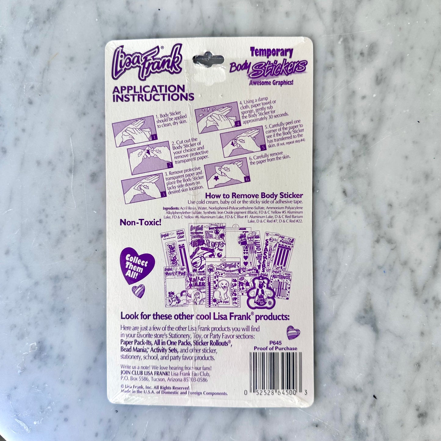 90’s Lisa Frank Body Stickers