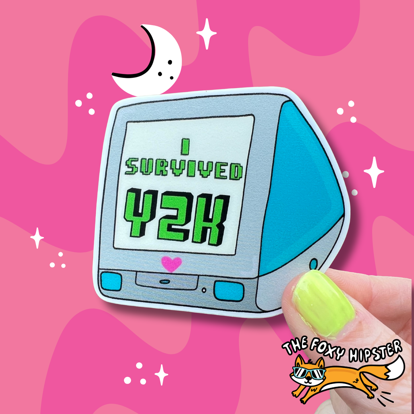 I Survived Y2K Computer Vinyl Sticker